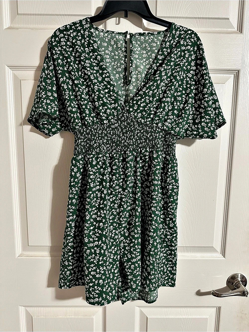 Floral Romper in Green & White Like New